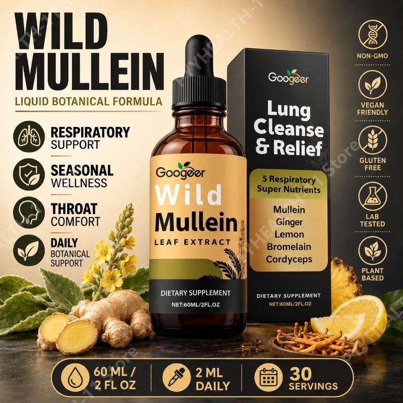 Herbal Wellness Liquid - Gotas Líquidas de Mullein, Mistura Herbal