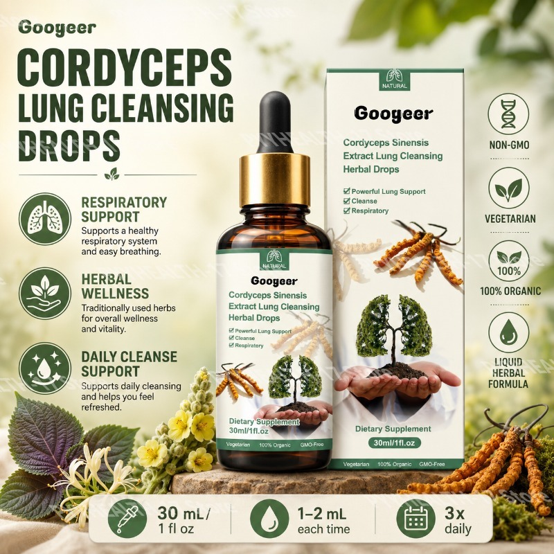 Herbal Wellness Liquid - Gotas de Cordyceps, Suplemento Líquido Herbal