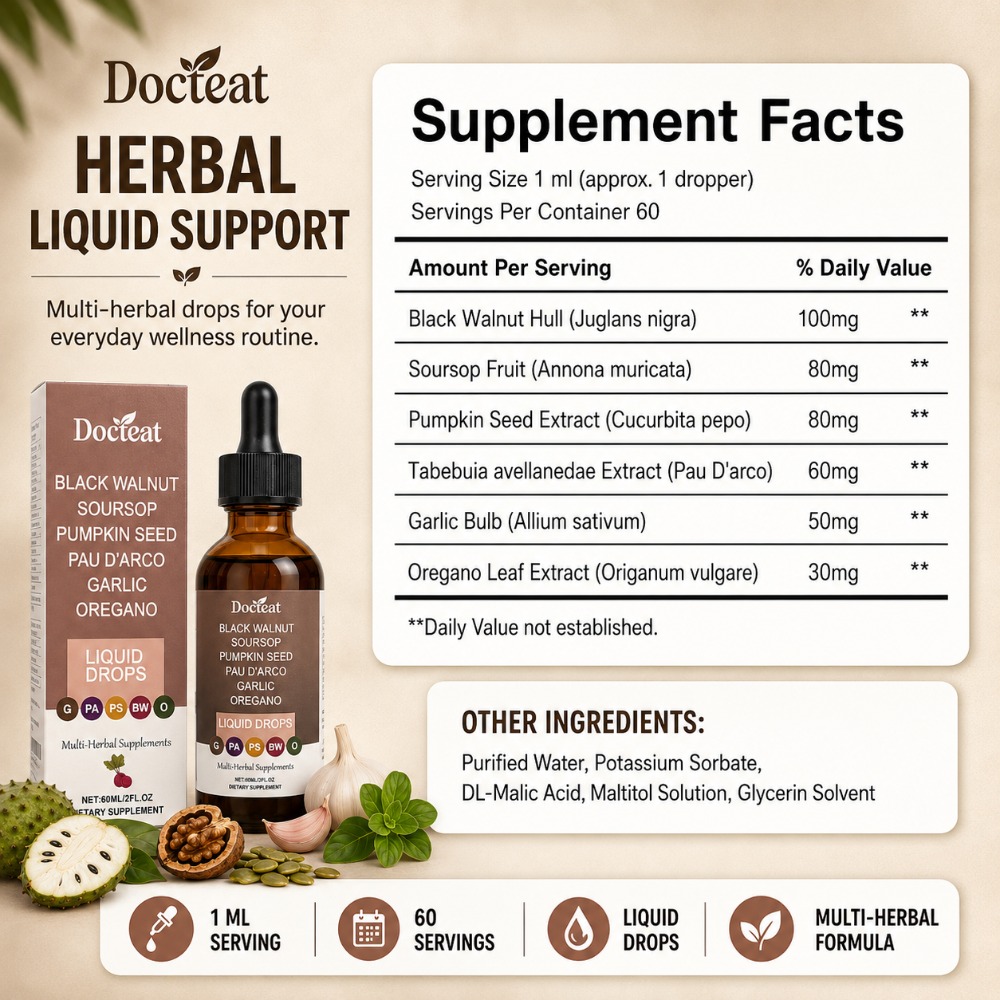 Docteat Gotas Líquidas de Noz  - Herbal Wellness Liquid avaliação e preço