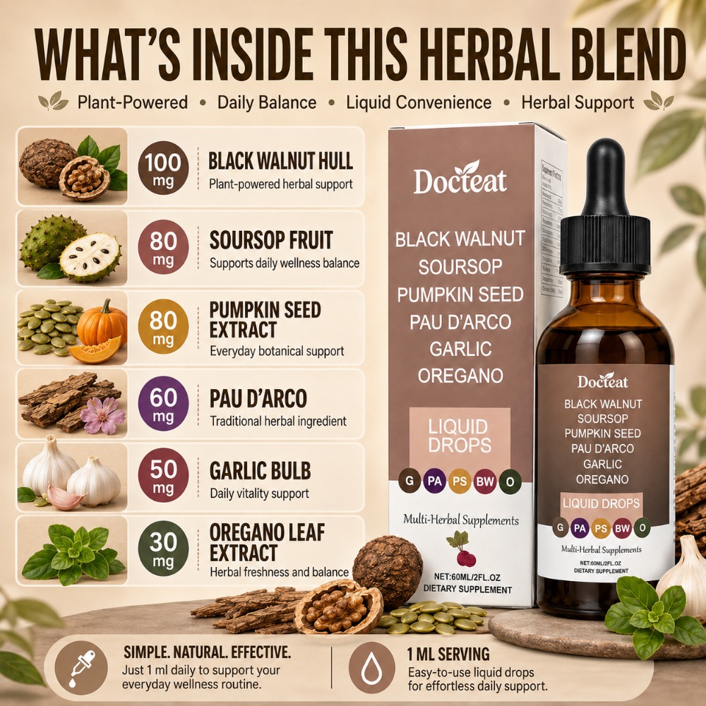 Docteat Gotas Líquidas de Noz  - Herbal Wellness Liquid avaliação e preço