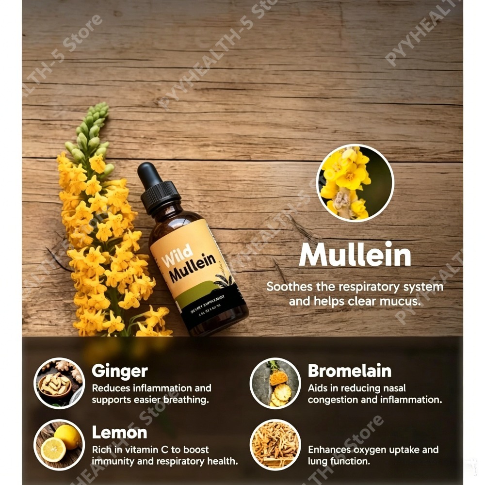 Gotas de Folha de Mullein com  - Herbal Wellness Liquid avaliação e preço