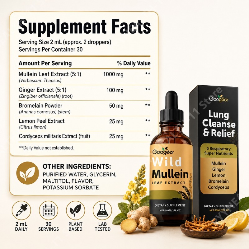 Gotas Líquidas de Mullein, Mis - Herbal Wellness Liquid avaliação e preço